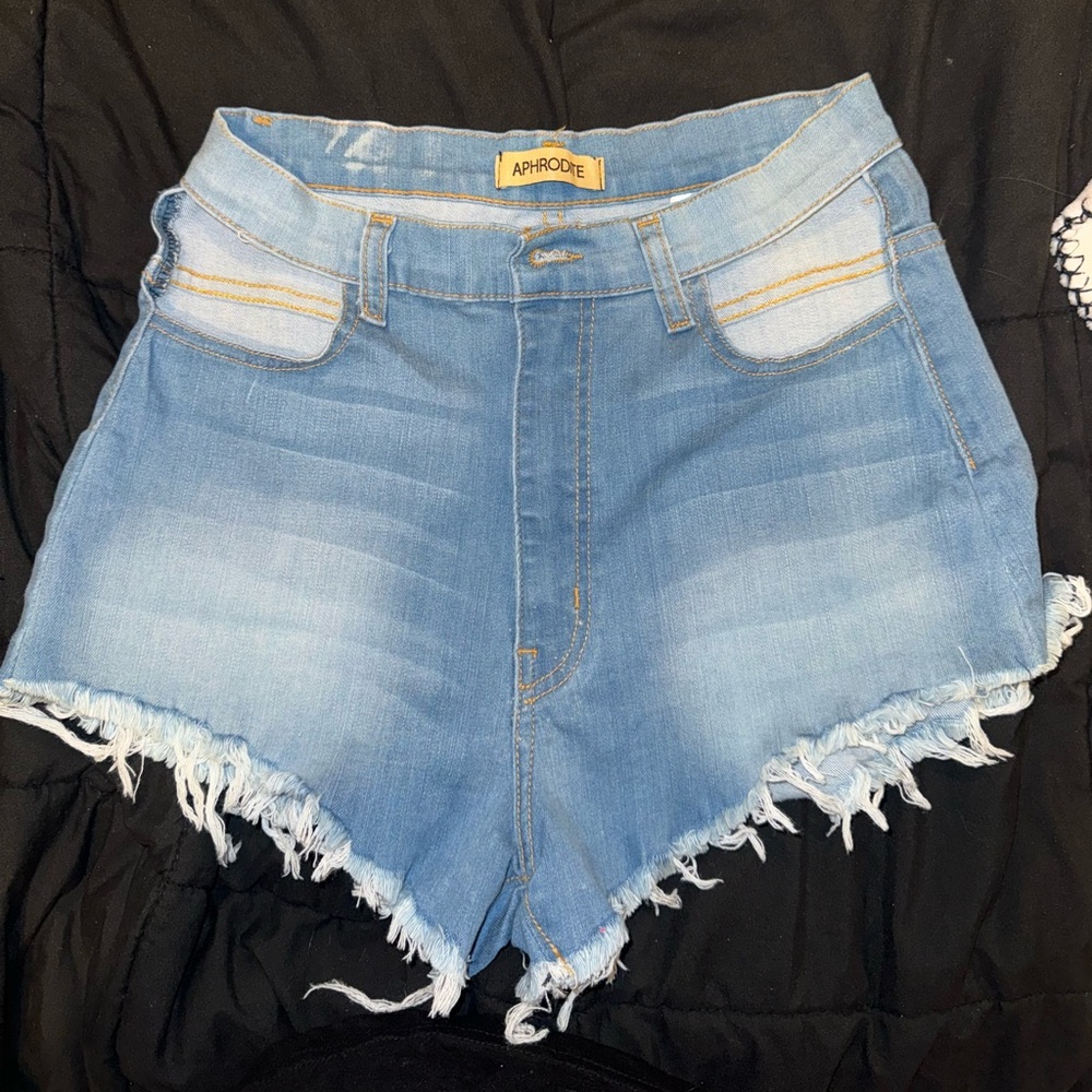 Aphrodite Hip Cutout Denim Shorts